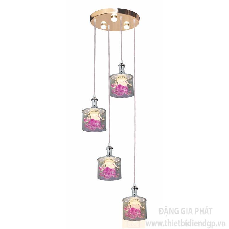 Đèn thả bàn ăn Ø300*H800, LED 12W*4 lamp, ánh sáng vàng